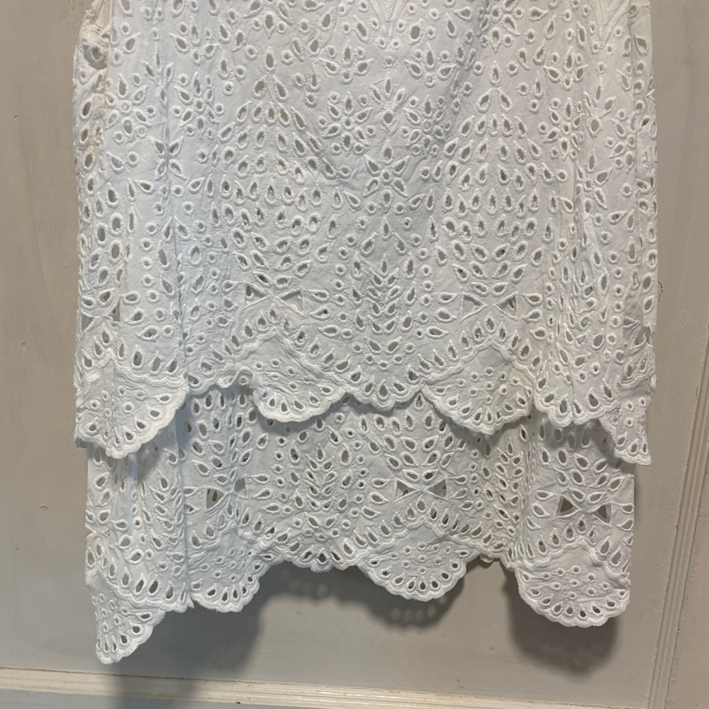 CAbi White Eyelet Flowy Layered Tank Top - Picture 8 of 8